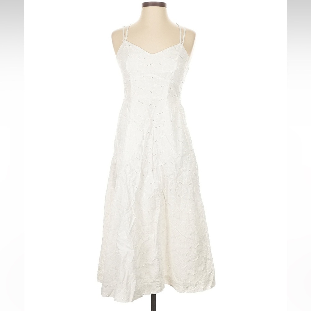 A New Day Women's White Eyelet Midi Sundress